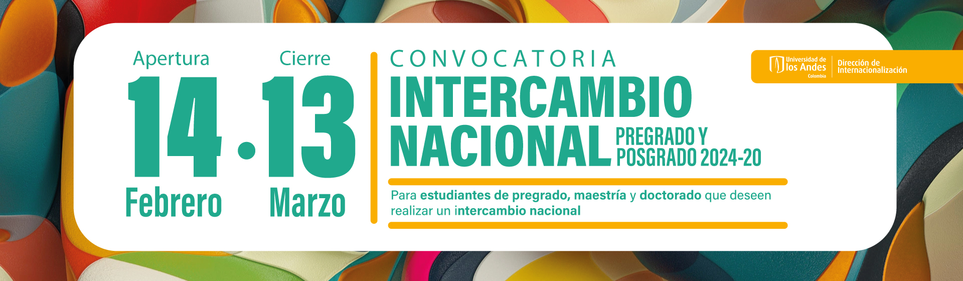 Convocatoria Intercambio Nacional Pregrado y Posgrado 2024-20