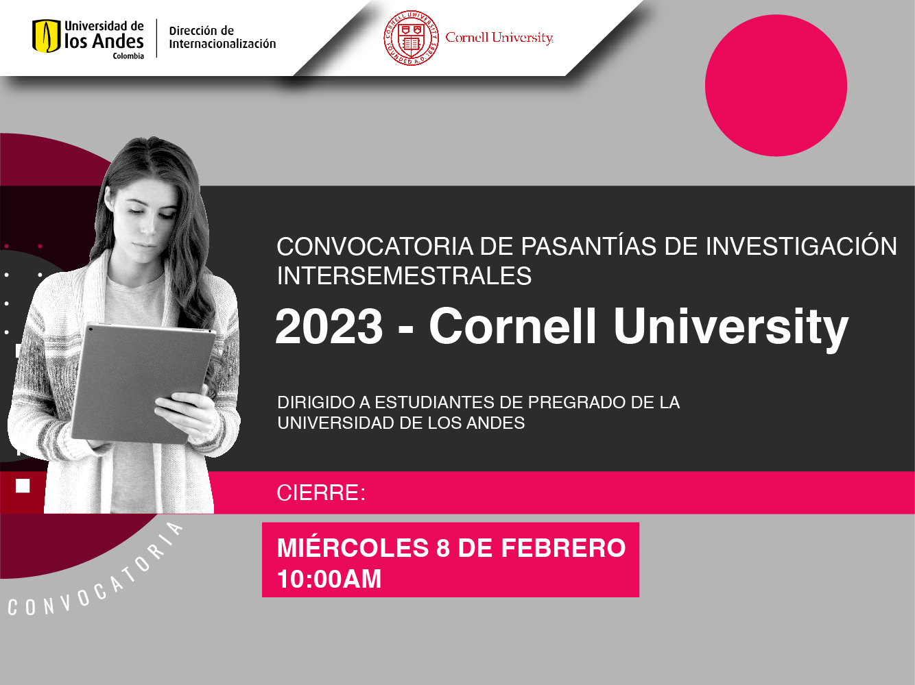 Convocatoria de Pasantías de Investigación Intersemestrales 2023 – Cornell University