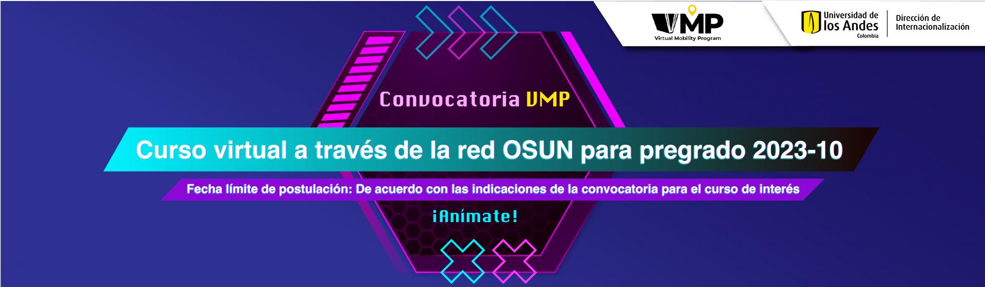 Convocatoria VMP curso virtual de la red OSUN para pregrado 2023-10